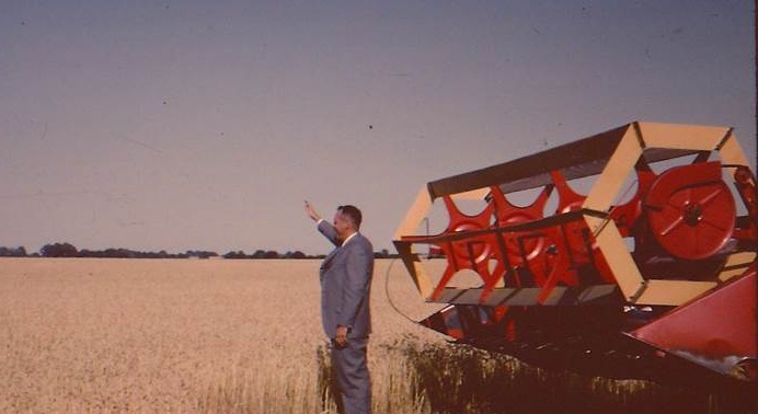 Willie Murphey at wheat harvest