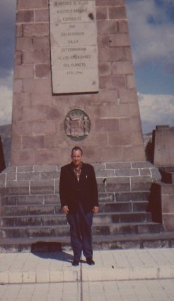Standing on equator in Ecuador